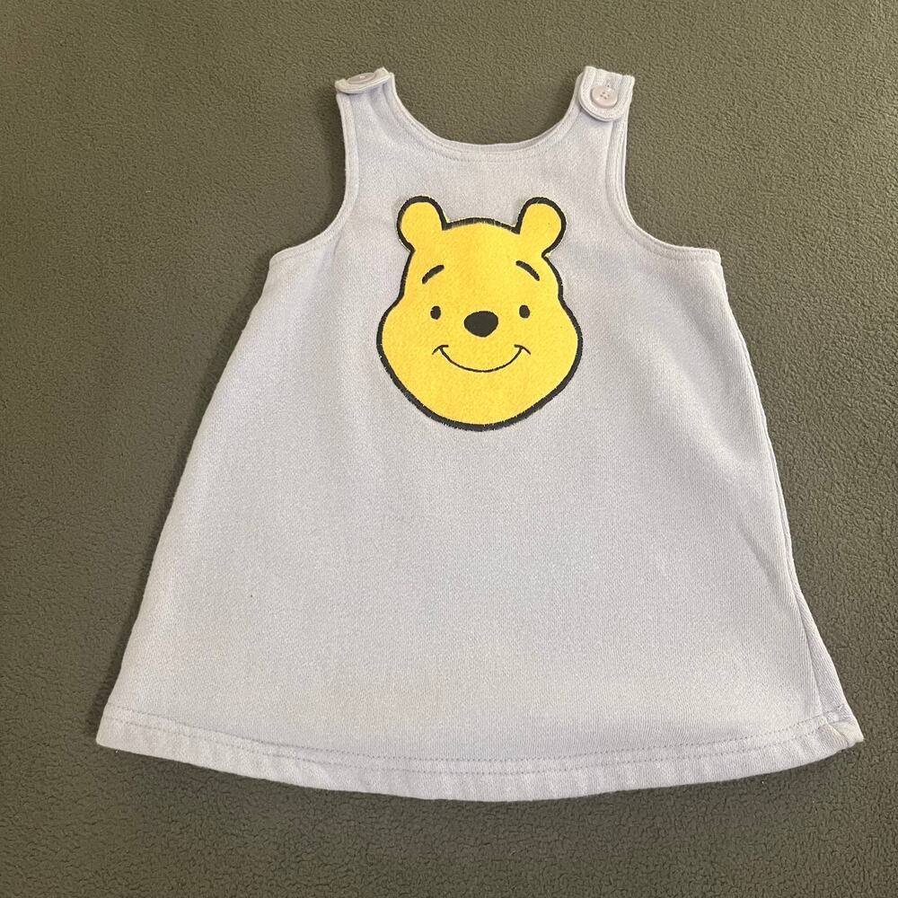 Vintage Disney Store Winnie The Pooh Dress 12M Purple Fleece Kidcore 90s Classic